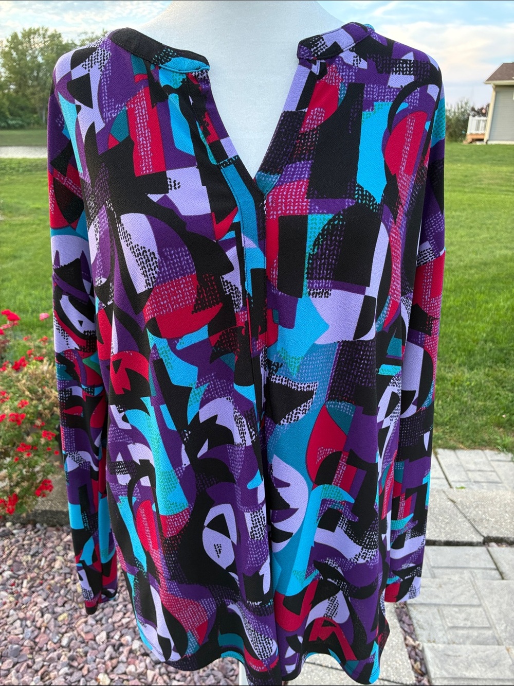 Dana Bachman Colorful Blouse L